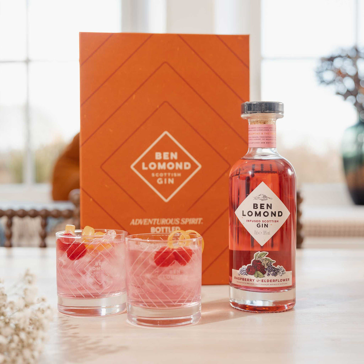 Raspberry &amp; Elderflower Gin Gift Set - Ben Lomond Gin