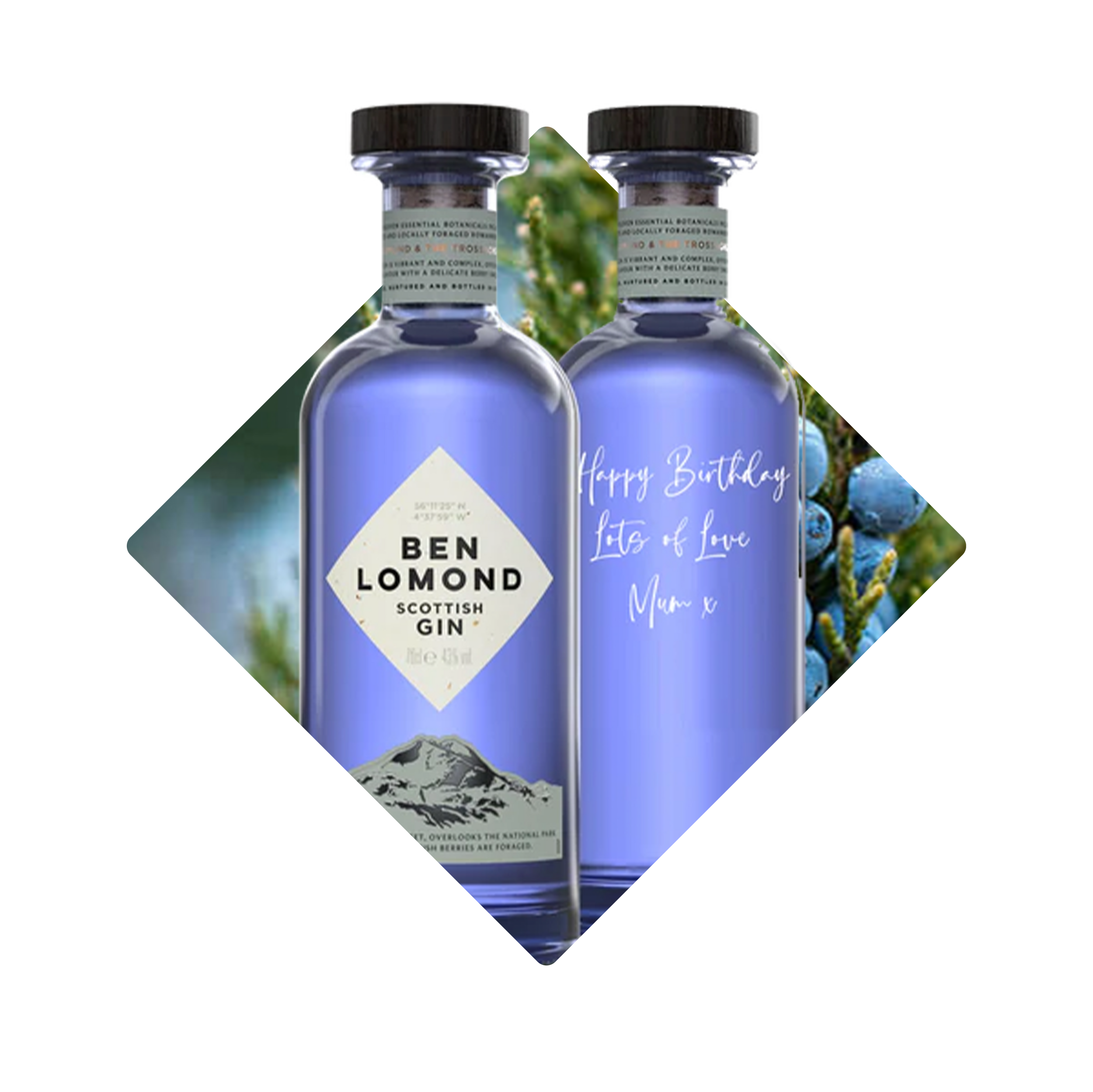 Personalised Gin Bottle Engraved Message Ben Lomond Gin